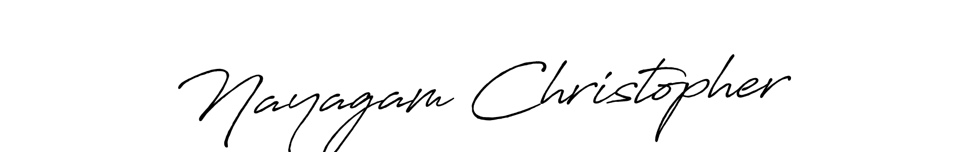 Create a beautiful signature design for name Nayagam Christopher. With this signature (Antro_Vectra_Bolder) fonts, you can make a handwritten signature for free. Nayagam Christopher signature style 7 images and pictures png