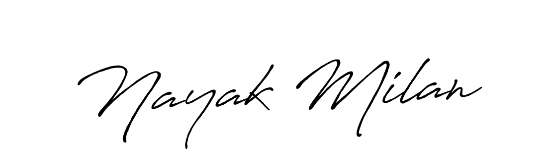 Similarly Antro_Vectra_Bolder is the best handwritten signature design. Signature creator online .You can use it as an online autograph creator for name Nayak Milan. Nayak Milan signature style 7 images and pictures png