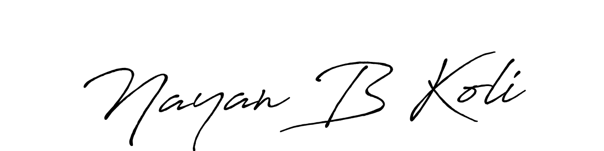 How to make Nayan B Koli signature? Antro_Vectra_Bolder is a professional autograph style. Create handwritten signature for Nayan B Koli name. Nayan B Koli signature style 7 images and pictures png