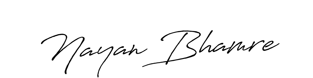 Create a beautiful signature design for name Nayan Bhamre. With this signature (Antro_Vectra_Bolder) fonts, you can make a handwritten signature for free. Nayan Bhamre signature style 7 images and pictures png