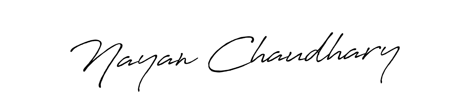 Use a signature maker to create a handwritten signature online. With this signature software, you can design (Antro_Vectra_Bolder) your own signature for name Nayan Chaudhary. Nayan Chaudhary signature style 7 images and pictures png