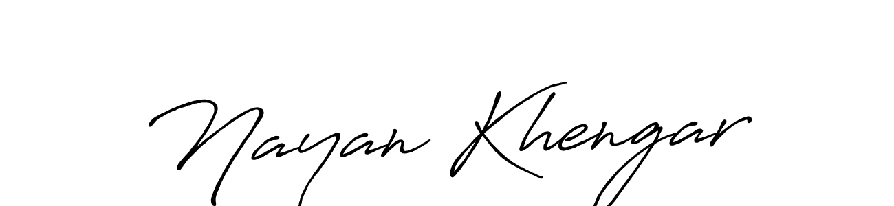 Create a beautiful signature design for name Nayan Khengar. With this signature (Antro_Vectra_Bolder) fonts, you can make a handwritten signature for free. Nayan Khengar signature style 7 images and pictures png