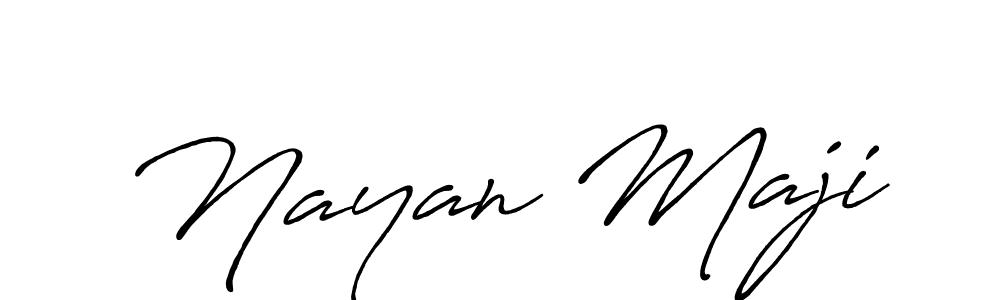 Make a beautiful signature design for name Nayan Maji. With this signature (Antro_Vectra_Bolder) style, you can create a handwritten signature for free. Nayan Maji signature style 7 images and pictures png