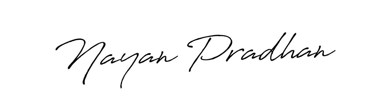 Make a beautiful signature design for name Nayan Pradhan. With this signature (Antro_Vectra_Bolder) style, you can create a handwritten signature for free. Nayan Pradhan signature style 7 images and pictures png