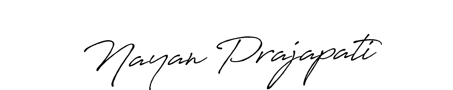 Make a beautiful signature design for name Nayan Prajapati. With this signature (Antro_Vectra_Bolder) style, you can create a handwritten signature for free. Nayan Prajapati signature style 7 images and pictures png