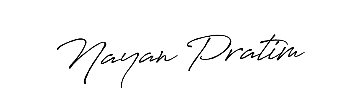 Make a beautiful signature design for name Nayan Pratim. With this signature (Antro_Vectra_Bolder) style, you can create a handwritten signature for free. Nayan Pratim signature style 7 images and pictures png