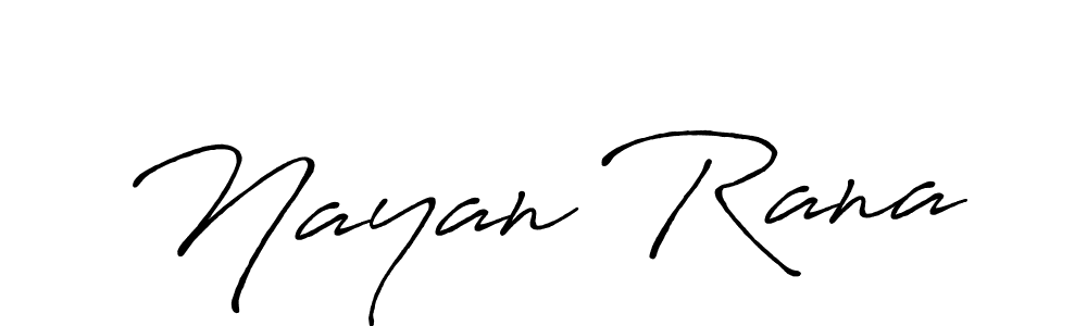 Make a beautiful signature design for name Nayan Rana. With this signature (Antro_Vectra_Bolder) style, you can create a handwritten signature for free. Nayan Rana signature style 7 images and pictures png