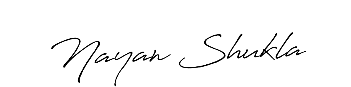How to make Nayan Shukla name signature. Use Antro_Vectra_Bolder style for creating short signs online. This is the latest handwritten sign. Nayan Shukla signature style 7 images and pictures png