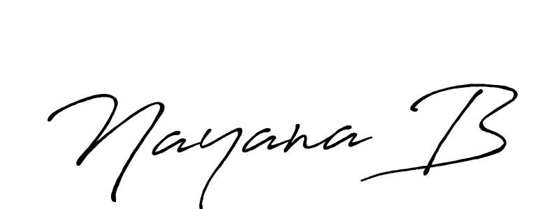 The best way (Antro_Vectra_Bolder) to make a short signature is to pick only two or three words in your name. The name Nayana B include a total of six letters. For converting this name. Nayana B signature style 7 images and pictures png