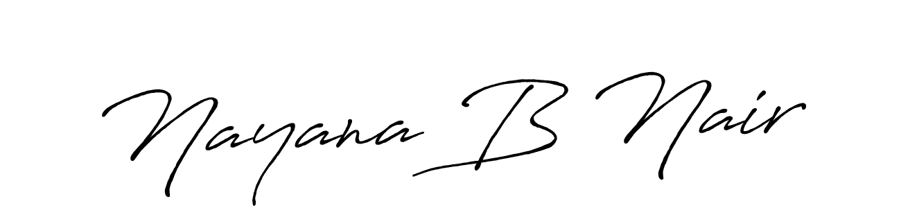 Use a signature maker to create a handwritten signature online. With this signature software, you can design (Antro_Vectra_Bolder) your own signature for name Nayana B Nair. Nayana B Nair signature style 7 images and pictures png