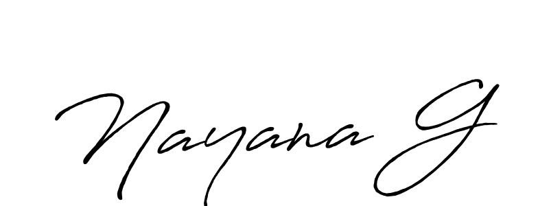 Design your own signature with our free online signature maker. With this signature software, you can create a handwritten (Antro_Vectra_Bolder) signature for name Nayana G. Nayana G signature style 7 images and pictures png