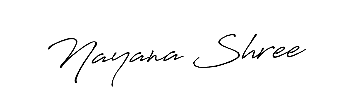 Use a signature maker to create a handwritten signature online. With this signature software, you can design (Antro_Vectra_Bolder) your own signature for name Nayana Shree. Nayana Shree signature style 7 images and pictures png