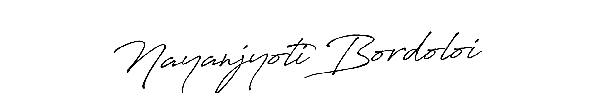 How to make Nayanjyoti Bordoloi name signature. Use Antro_Vectra_Bolder style for creating short signs online. This is the latest handwritten sign. Nayanjyoti Bordoloi signature style 7 images and pictures png