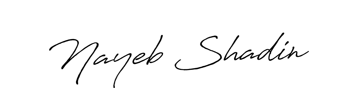 How to make Nayeb Shadin name signature. Use Antro_Vectra_Bolder style for creating short signs online. This is the latest handwritten sign. Nayeb Shadin signature style 7 images and pictures png