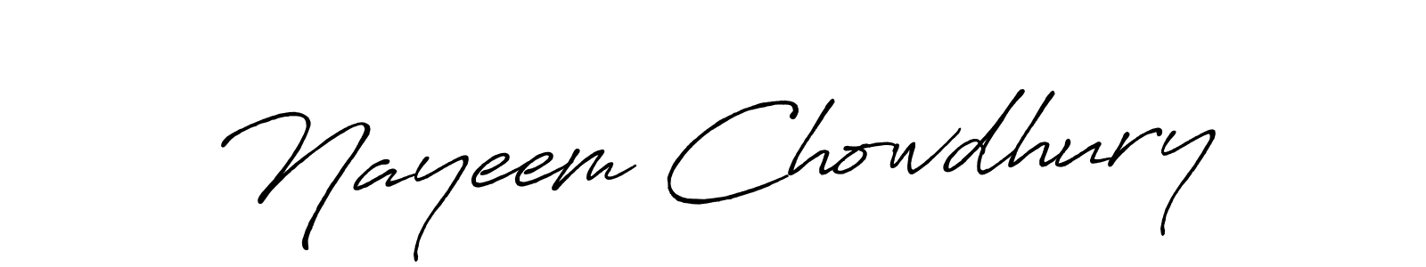 Create a beautiful signature design for name Nayeem Chowdhury. With this signature (Antro_Vectra_Bolder) fonts, you can make a handwritten signature for free. Nayeem Chowdhury signature style 7 images and pictures png