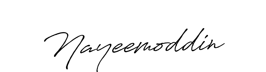 Make a beautiful signature design for name Nayeemoddin. With this signature (Antro_Vectra_Bolder) style, you can create a handwritten signature for free. Nayeemoddin signature style 7 images and pictures png