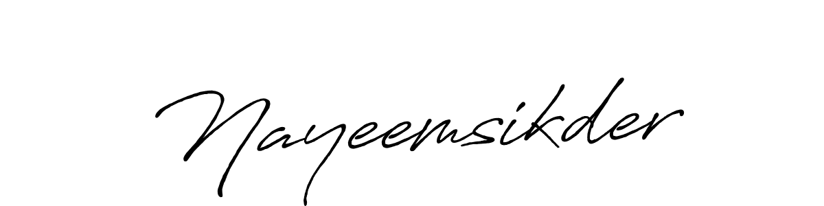 How to make Nayeemsikder name signature. Use Antro_Vectra_Bolder style for creating short signs online. This is the latest handwritten sign. Nayeemsikder signature style 7 images and pictures png