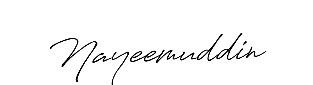 Create a beautiful signature design for name Nayeemuddin. With this signature (Antro_Vectra_Bolder) fonts, you can make a handwritten signature for free. Nayeemuddin signature style 7 images and pictures png
