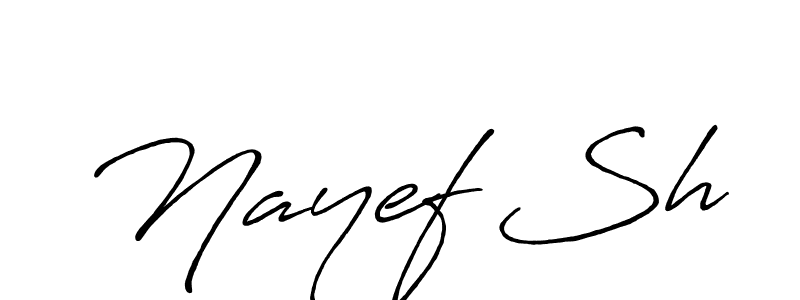 Create a beautiful signature design for name Nayef Sh. With this signature (Antro_Vectra_Bolder) fonts, you can make a handwritten signature for free. Nayef Sh signature style 7 images and pictures png