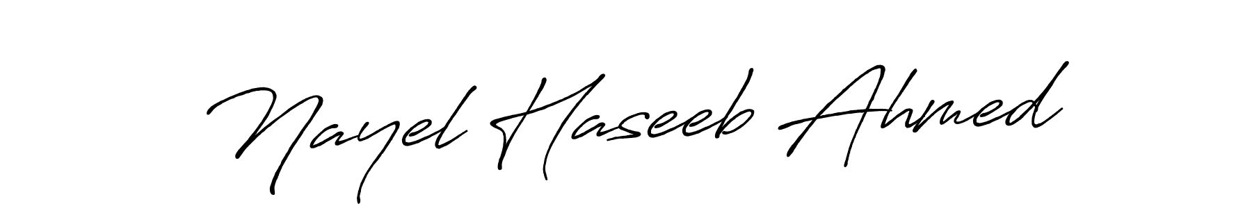 Antro_Vectra_Bolder is a professional signature style that is perfect for those who want to add a touch of class to their signature. It is also a great choice for those who want to make their signature more unique. Get Nayel Haseeb Ahmed name to fancy signature for free. Nayel Haseeb Ahmed signature style 7 images and pictures png