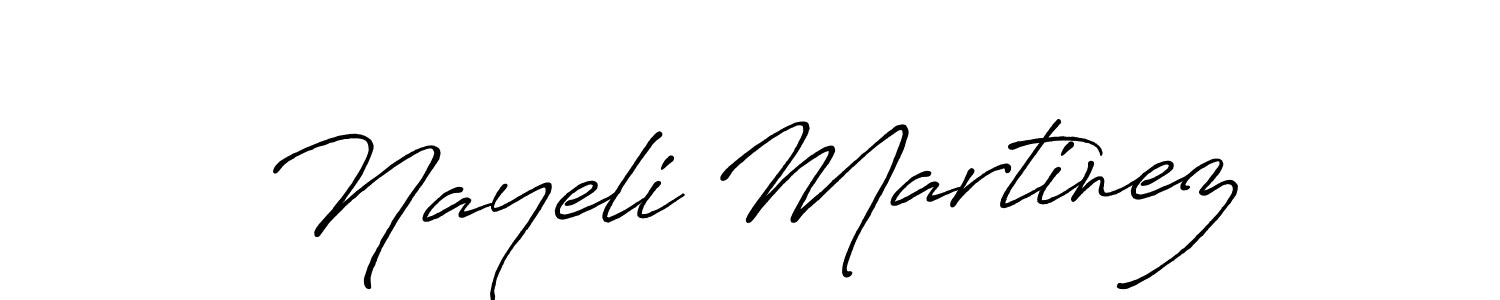 Create a beautiful signature design for name Nayeli Martinez. With this signature (Antro_Vectra_Bolder) fonts, you can make a handwritten signature for free. Nayeli Martinez signature style 7 images and pictures png