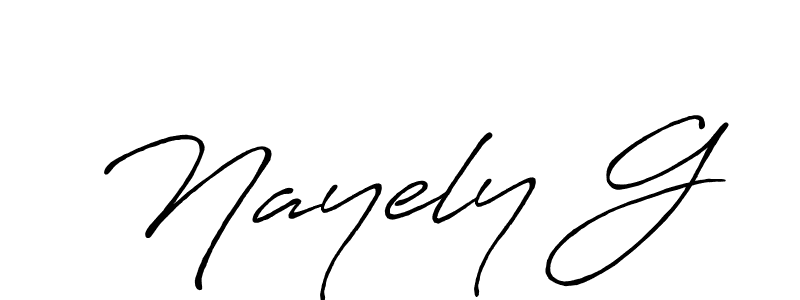 if you are searching for the best signature style for your name Nayely G. so please give up your signature search. here we have designed multiple signature styles  using Antro_Vectra_Bolder. Nayely G signature style 7 images and pictures png
