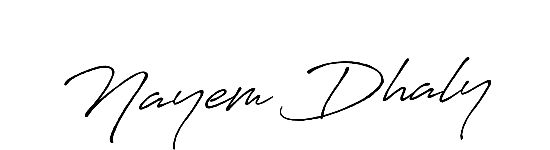 How to make Nayem Dhaly name signature. Use Antro_Vectra_Bolder style for creating short signs online. This is the latest handwritten sign. Nayem Dhaly signature style 7 images and pictures png