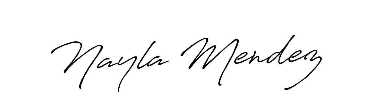 Create a beautiful signature design for name Nayla Mendez. With this signature (Antro_Vectra_Bolder) fonts, you can make a handwritten signature for free. Nayla Mendez signature style 7 images and pictures png