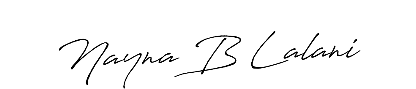 Use a signature maker to create a handwritten signature online. With this signature software, you can design (Antro_Vectra_Bolder) your own signature for name Nayna B Lalani. Nayna B Lalani signature style 7 images and pictures png