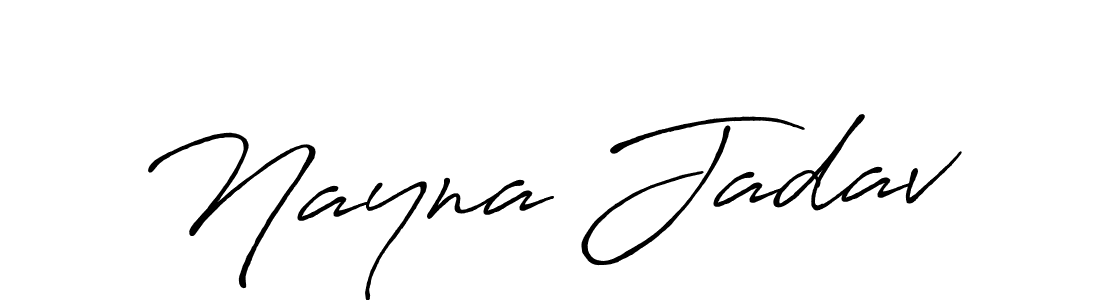 The best way (Antro_Vectra_Bolder) to make a short signature is to pick only two or three words in your name. The name Nayna Jadav include a total of six letters. For converting this name. Nayna Jadav signature style 7 images and pictures png