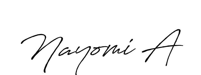 How to make Nayomi A signature? Antro_Vectra_Bolder is a professional autograph style. Create handwritten signature for Nayomi A name. Nayomi A signature style 7 images and pictures png