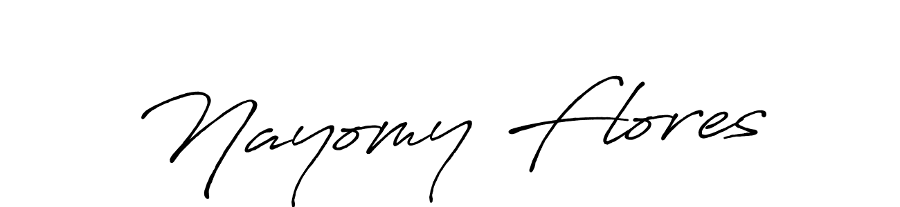 Create a beautiful signature design for name Nayomy Flores. With this signature (Antro_Vectra_Bolder) fonts, you can make a handwritten signature for free. Nayomy Flores signature style 7 images and pictures png