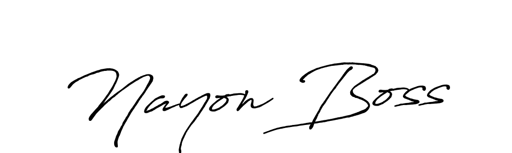 Design your own signature with our free online signature maker. With this signature software, you can create a handwritten (Antro_Vectra_Bolder) signature for name Nayon Boss. Nayon Boss signature style 7 images and pictures png