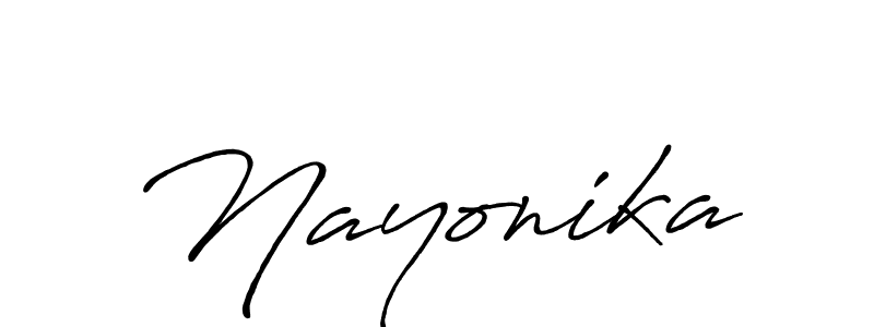 How to make Nayonika name signature. Use Antro_Vectra_Bolder style for creating short signs online. This is the latest handwritten sign. Nayonika signature style 7 images and pictures png