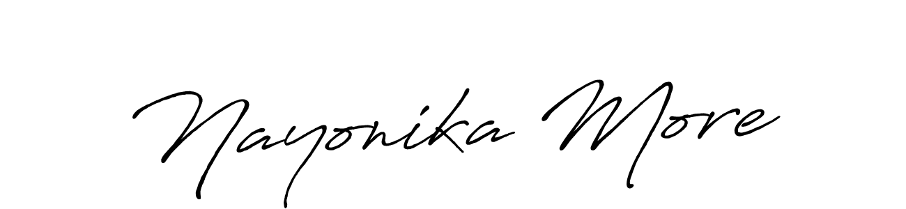 How to make Nayonika More name signature. Use Antro_Vectra_Bolder style for creating short signs online. This is the latest handwritten sign. Nayonika More signature style 7 images and pictures png