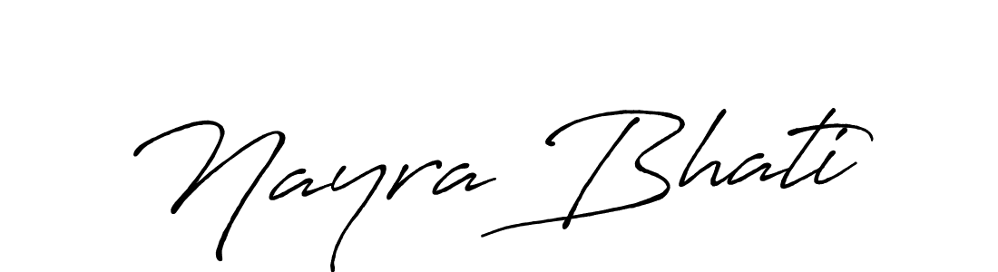 Design your own signature with our free online signature maker. With this signature software, you can create a handwritten (Antro_Vectra_Bolder) signature for name Nayra Bhati. Nayra Bhati signature style 7 images and pictures png