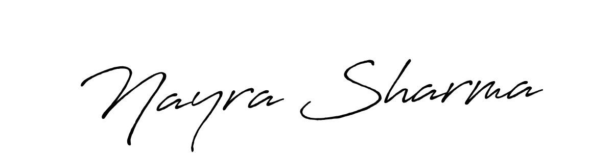 Make a beautiful signature design for name Nayra Sharma. With this signature (Antro_Vectra_Bolder) style, you can create a handwritten signature for free. Nayra Sharma signature style 7 images and pictures png