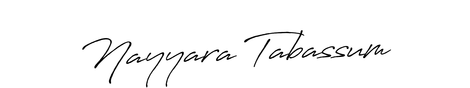 Create a beautiful signature design for name Nayyara Tabassum. With this signature (Antro_Vectra_Bolder) fonts, you can make a handwritten signature for free. Nayyara Tabassum signature style 7 images and pictures png