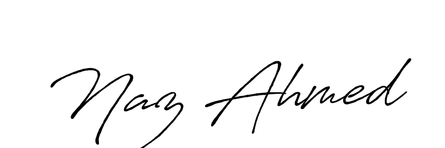 Design your own signature with our free online signature maker. With this signature software, you can create a handwritten (Antro_Vectra_Bolder) signature for name Naz Ahmed. Naz Ahmed signature style 7 images and pictures png
