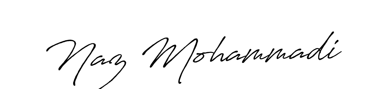 Make a beautiful signature design for name Naz Mohammadi. With this signature (Antro_Vectra_Bolder) style, you can create a handwritten signature for free. Naz Mohammadi signature style 7 images and pictures png