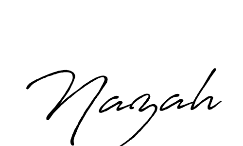 Use a signature maker to create a handwritten signature online. With this signature software, you can design (Antro_Vectra_Bolder) your own signature for name Nazah. Nazah signature style 7 images and pictures png