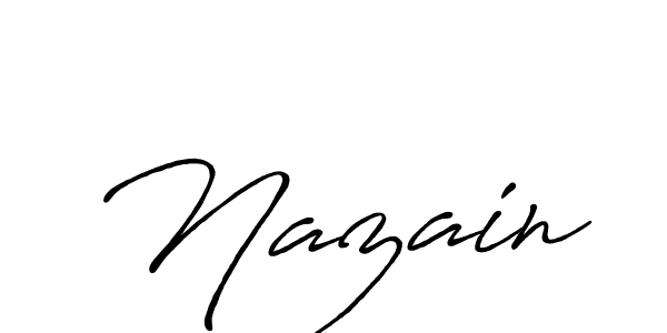 How to make Nazain signature? Antro_Vectra_Bolder is a professional autograph style. Create handwritten signature for Nazain name. Nazain signature style 7 images and pictures png
