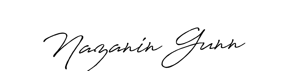 Make a beautiful signature design for name Nazanin Gunn. With this signature (Antro_Vectra_Bolder) style, you can create a handwritten signature for free. Nazanin Gunn signature style 7 images and pictures png