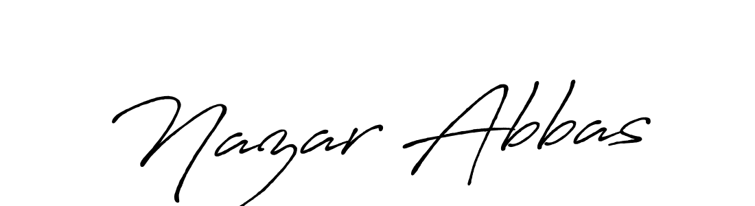 Make a beautiful signature design for name Nazar Abbas. With this signature (Antro_Vectra_Bolder) style, you can create a handwritten signature for free. Nazar Abbas signature style 7 images and pictures png