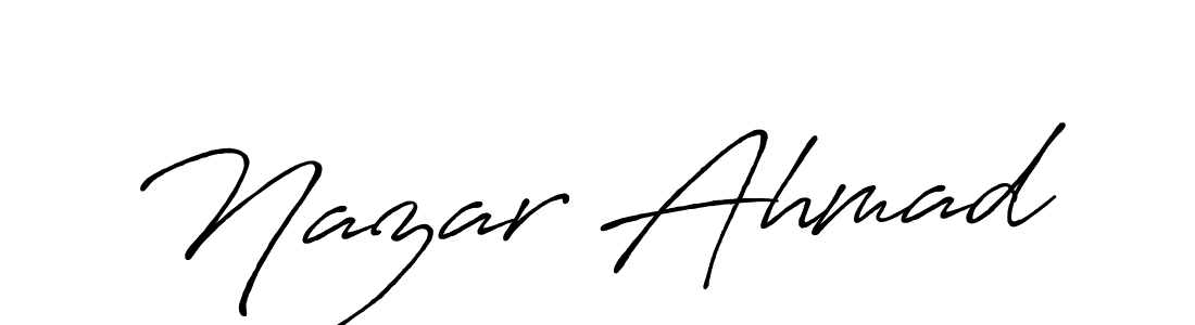Create a beautiful signature design for name Nazar Ahmad. With this signature (Antro_Vectra_Bolder) fonts, you can make a handwritten signature for free. Nazar Ahmad signature style 7 images and pictures png