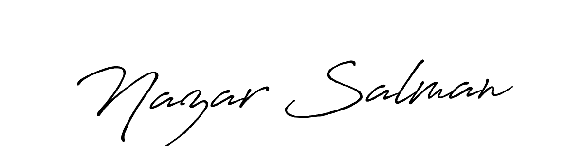 if you are searching for the best signature style for your name Nazar Salman. so please give up your signature search. here we have designed multiple signature styles  using Antro_Vectra_Bolder. Nazar Salman signature style 7 images and pictures png