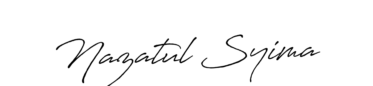 Design your own signature with our free online signature maker. With this signature software, you can create a handwritten (Antro_Vectra_Bolder) signature for name Nazatul Syima. Nazatul Syima signature style 7 images and pictures png