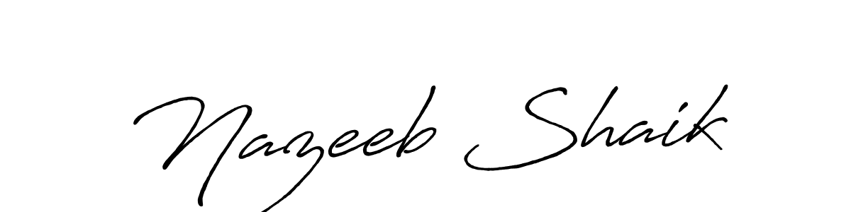 How to make Nazeeb Shaik name signature. Use Antro_Vectra_Bolder style for creating short signs online. This is the latest handwritten sign. Nazeeb Shaik signature style 7 images and pictures png