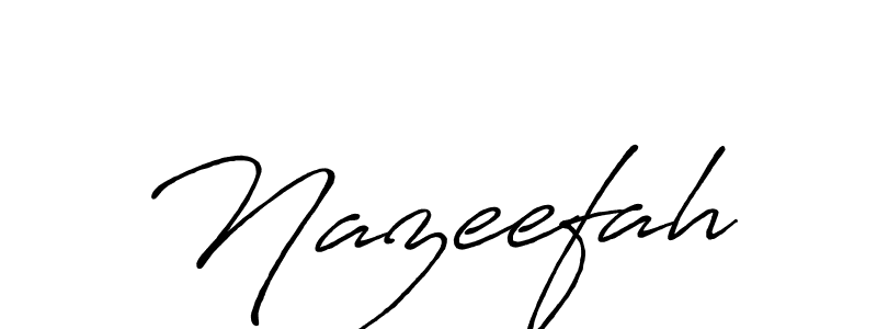 The best way (Antro_Vectra_Bolder) to make a short signature is to pick only two or three words in your name. The name Nazeefah include a total of six letters. For converting this name. Nazeefah signature style 7 images and pictures png