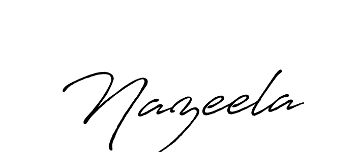 Make a beautiful signature design for name Nazeela. With this signature (Antro_Vectra_Bolder) style, you can create a handwritten signature for free. Nazeela signature style 7 images and pictures png